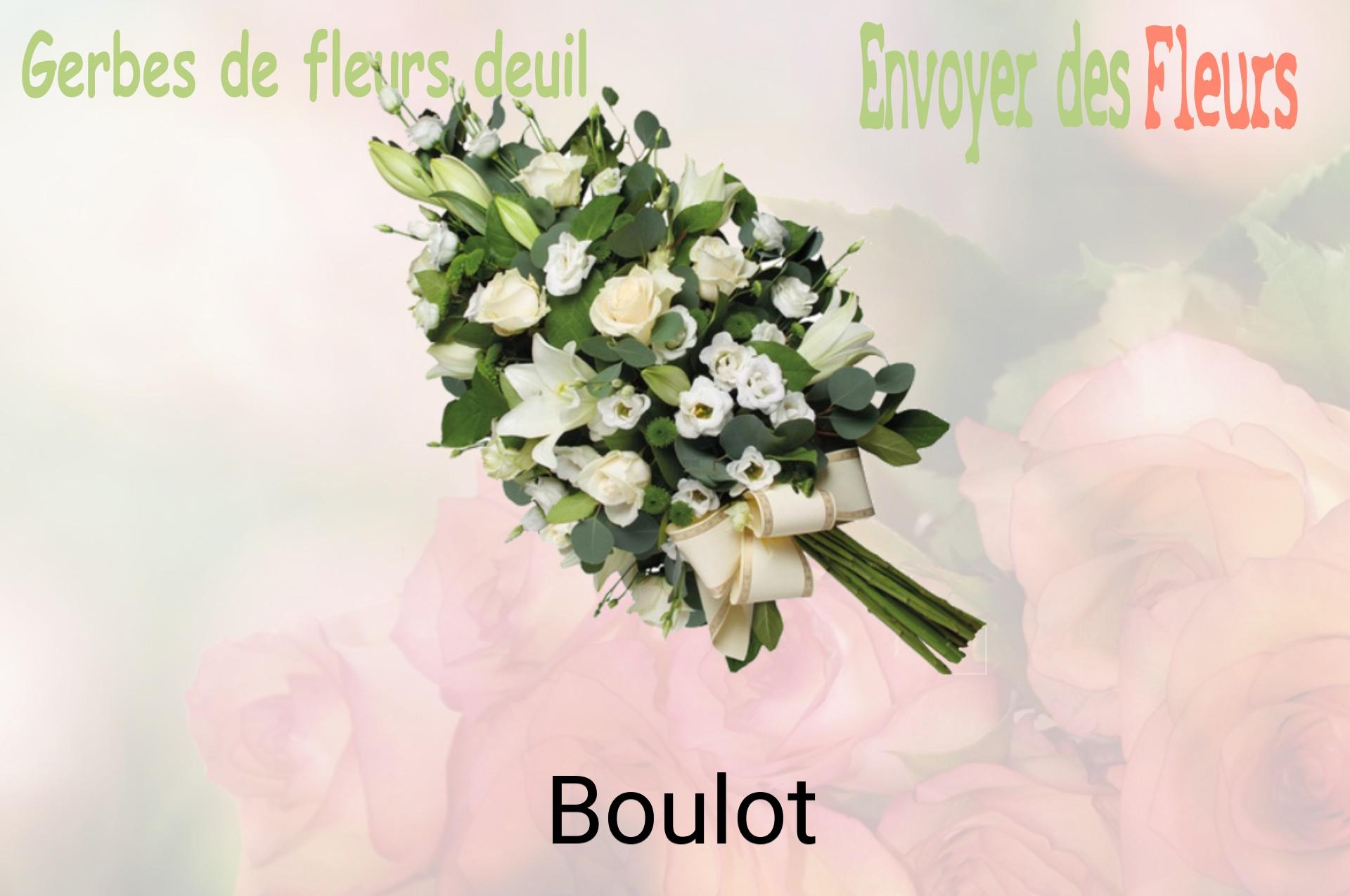 Gerbe de fleurs de deuil livrée à Boulot